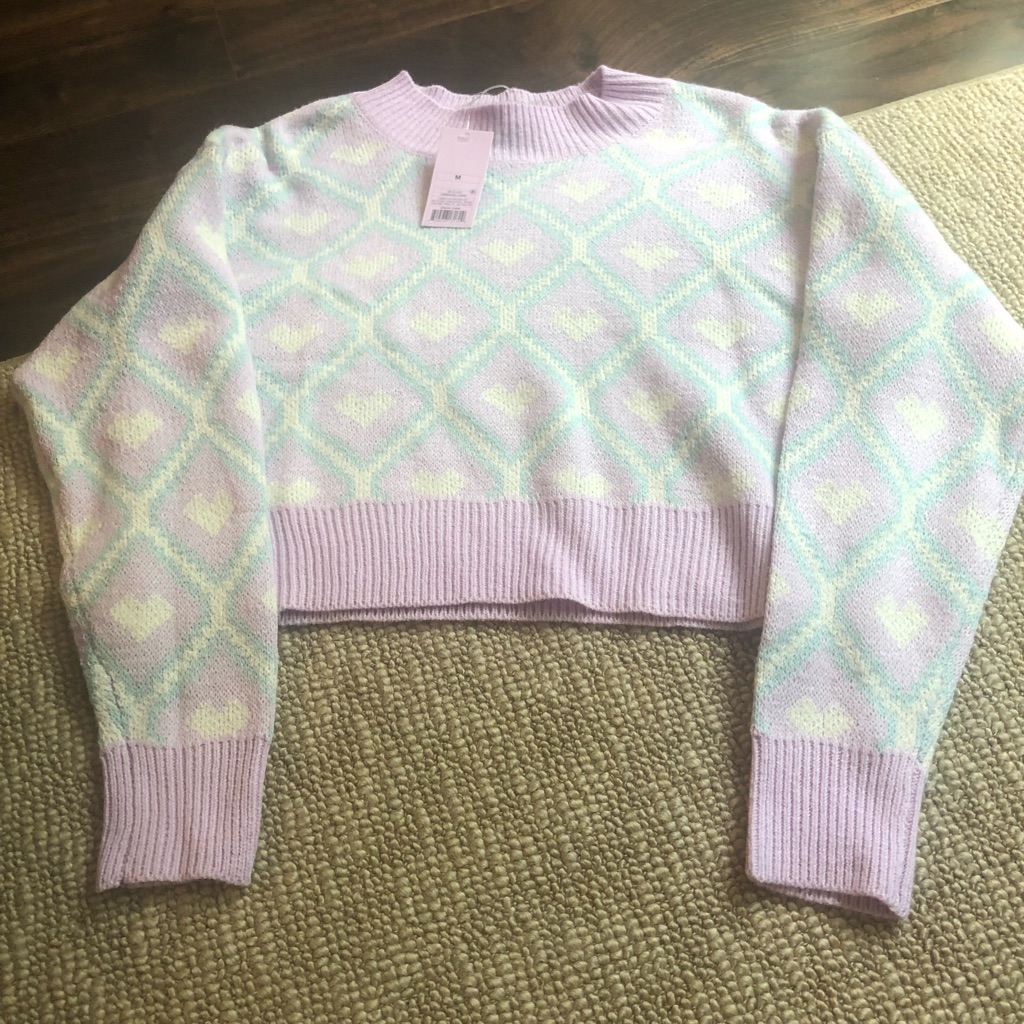 Cropped Pattern Sweater
